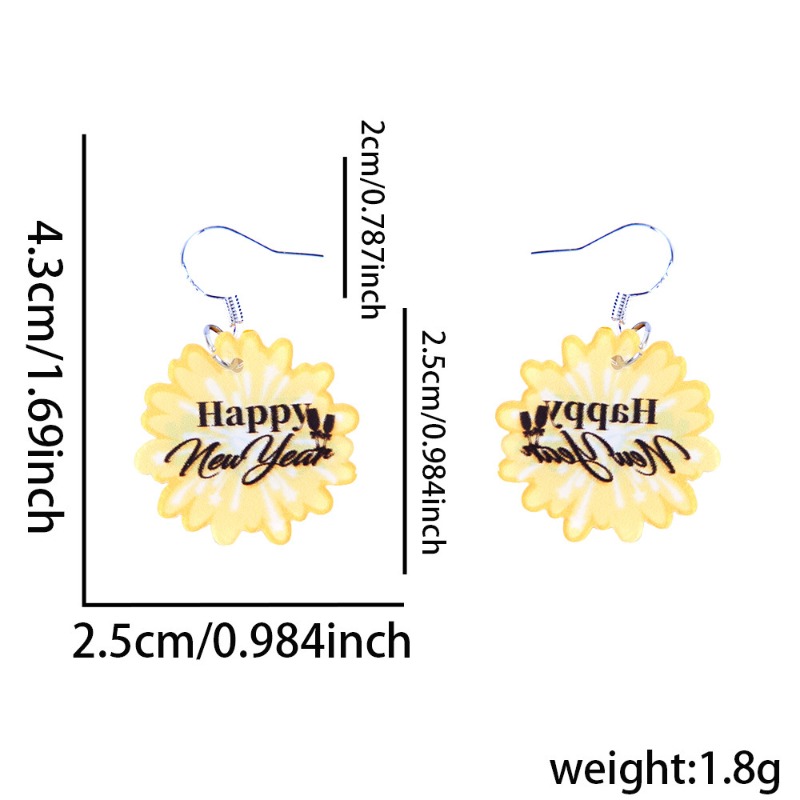 5 Elegant Happy New Year Women's Earrings